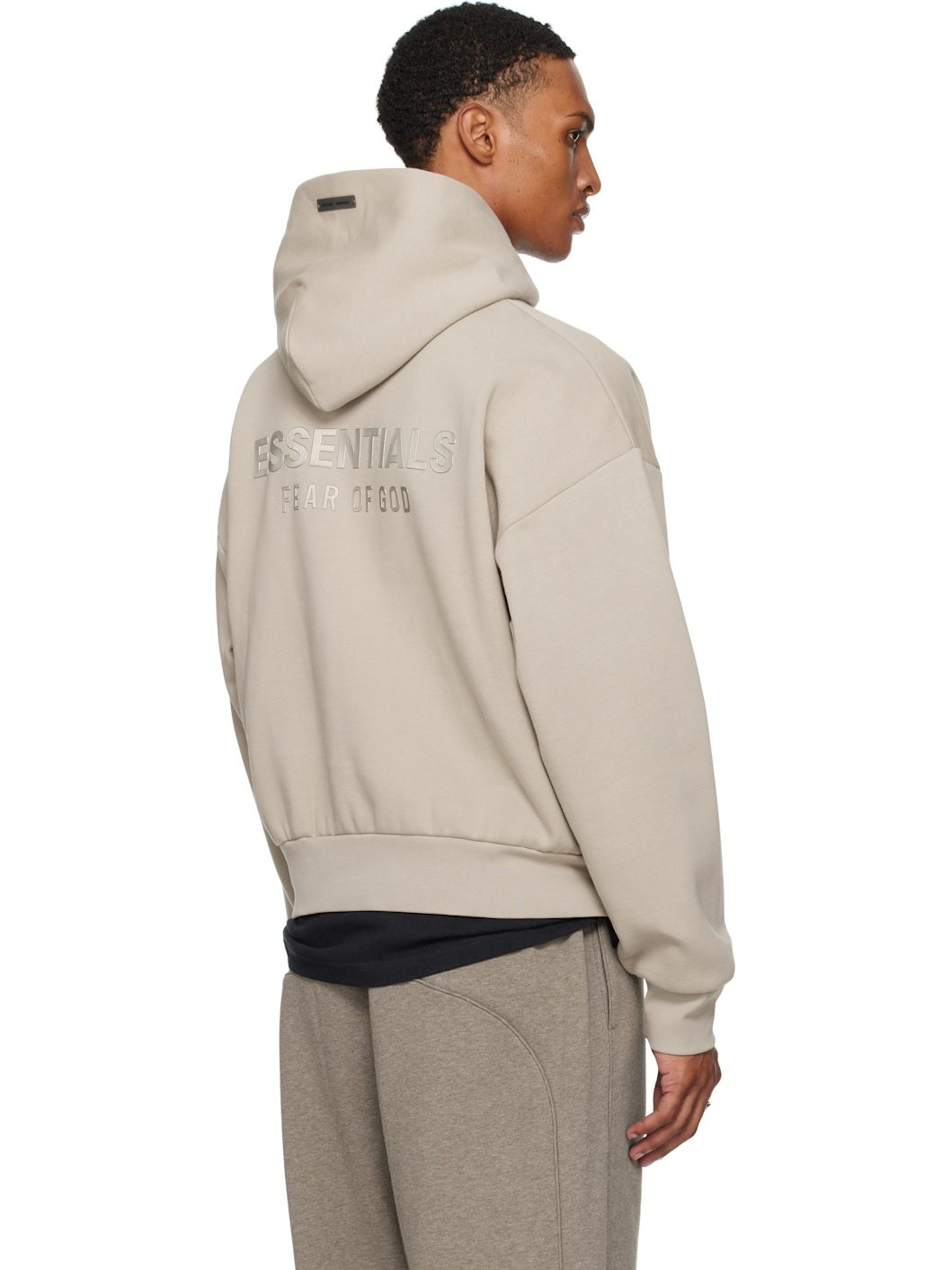 Taupe Classic Fit Fleece Hoodie - 3