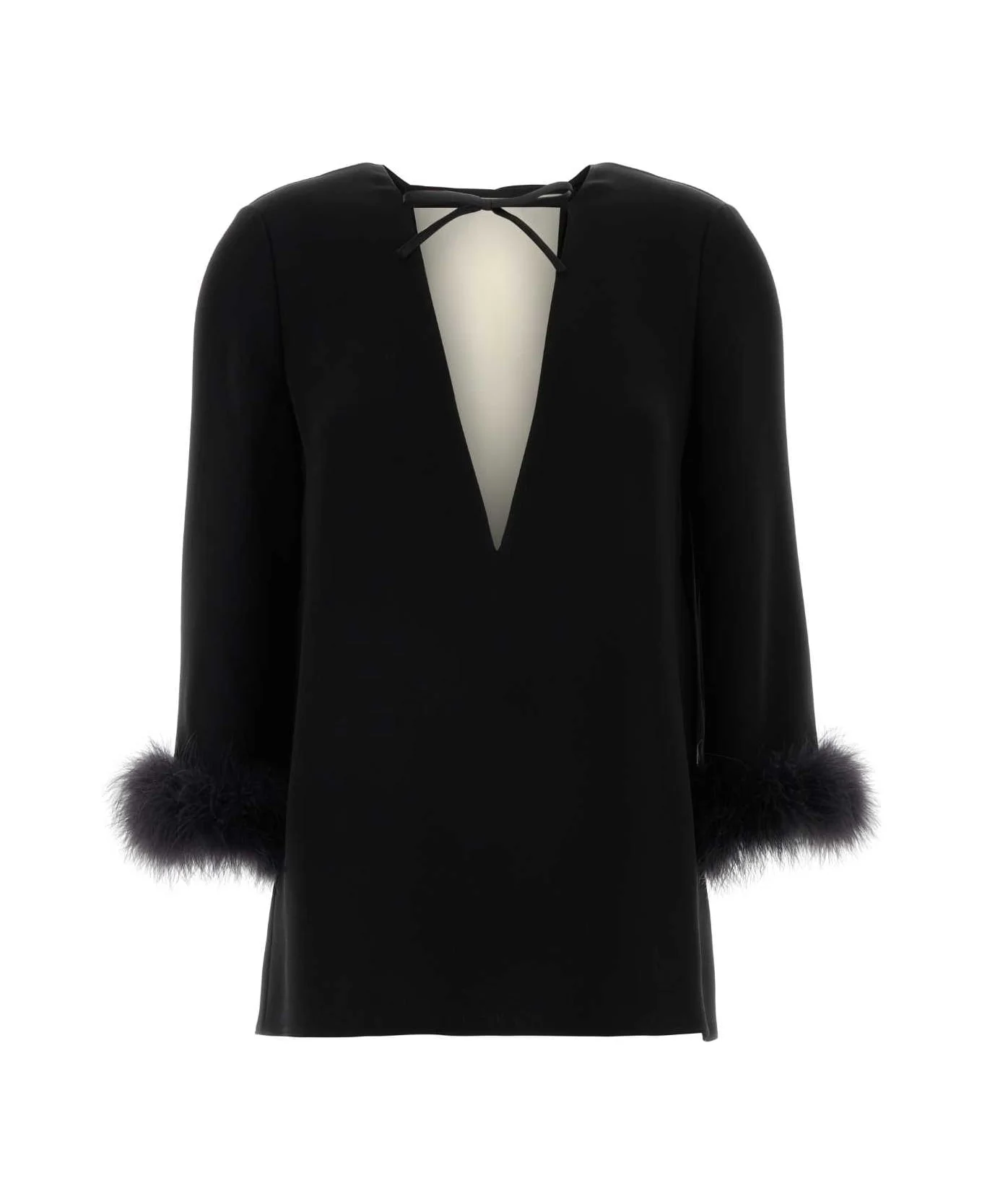 Black Silk Blouse - 1