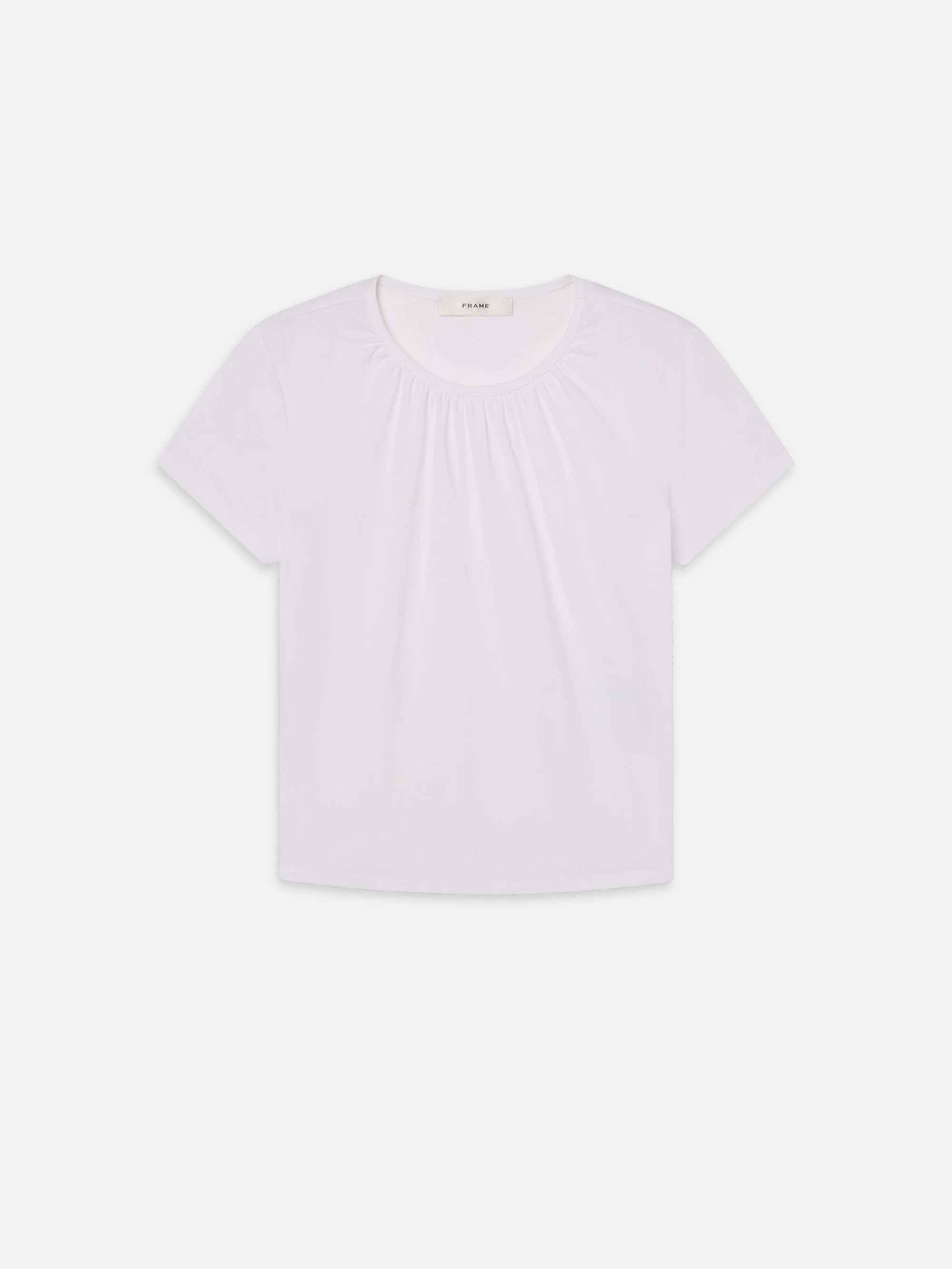 The Gathered Tee in White - 1