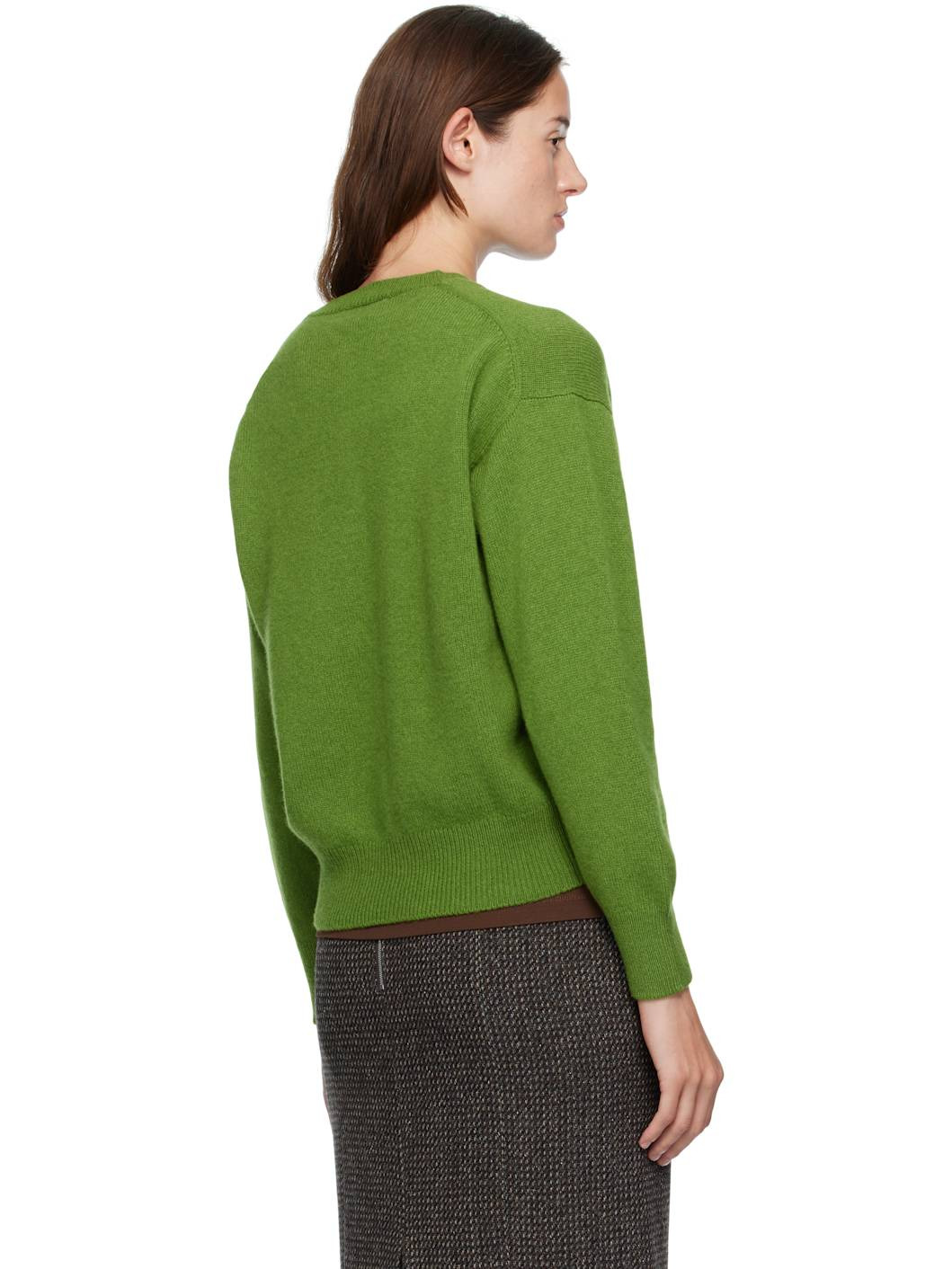 Green Ada Crewneck Cardigan - 3