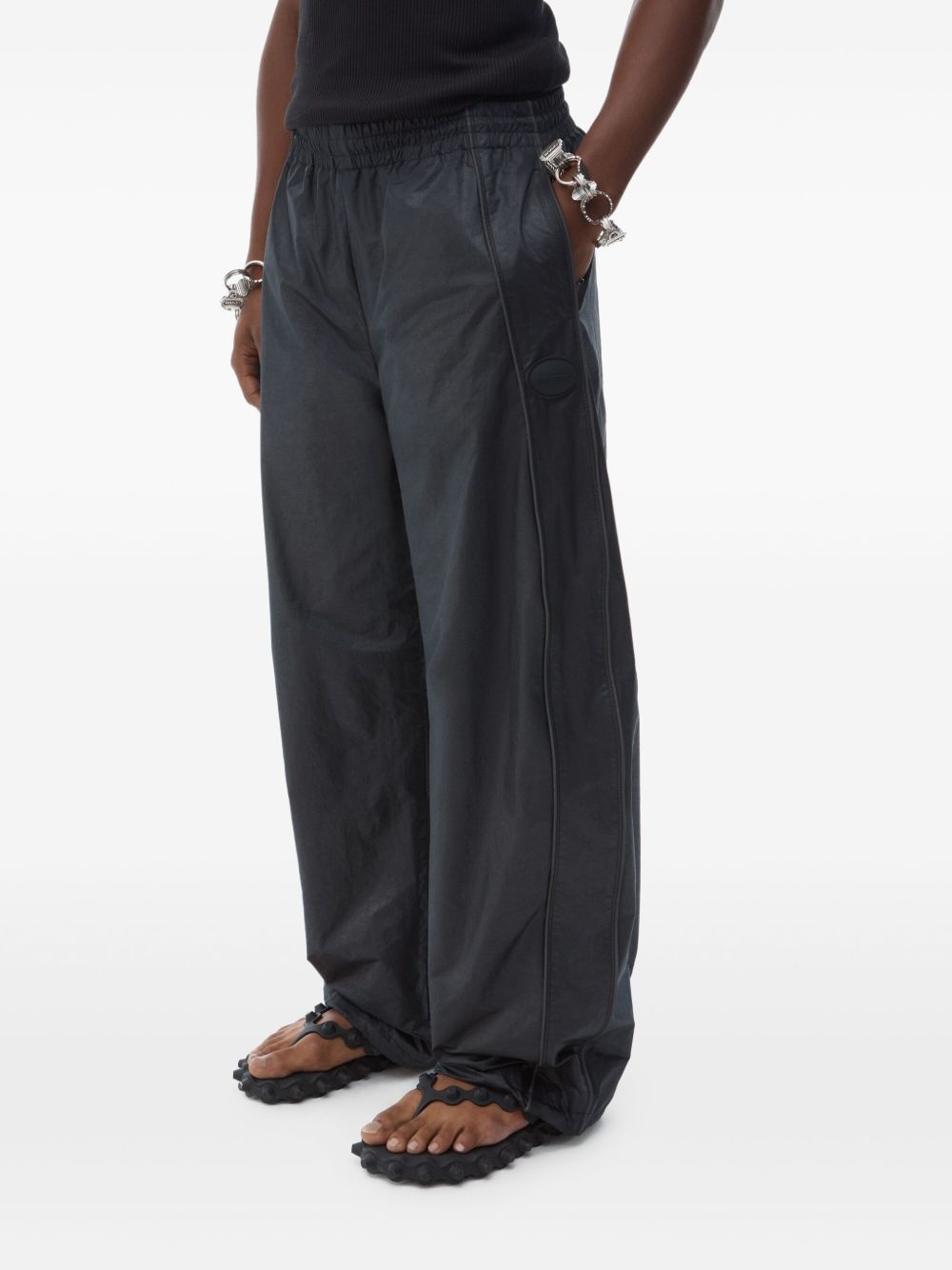 faux-leather track pants - 4