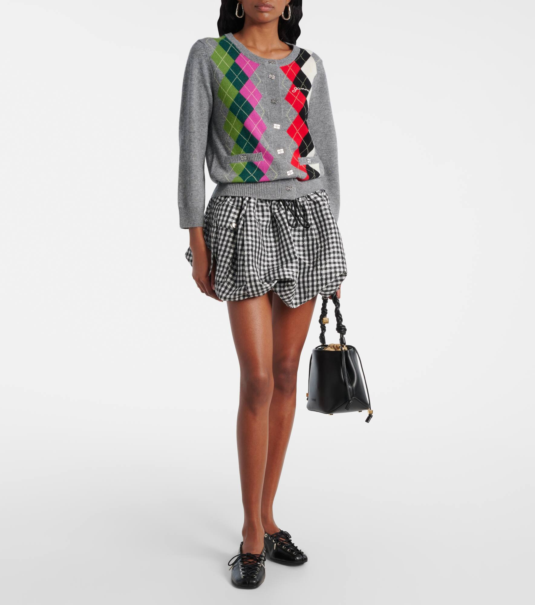 Argyle wool and cashmere cardigan - 2