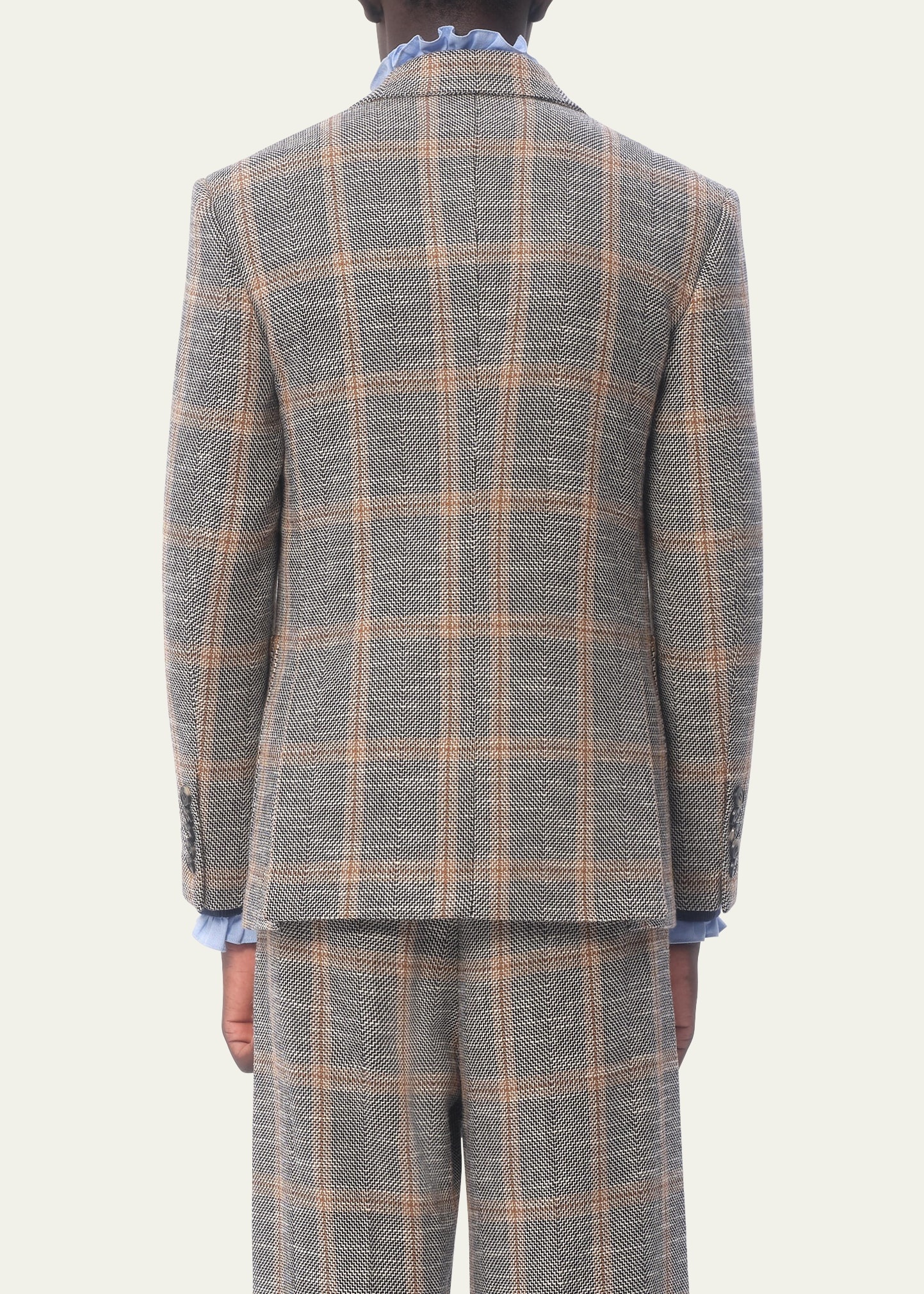 Men's Wide Peak-Lapel Check Sport Coat - 3