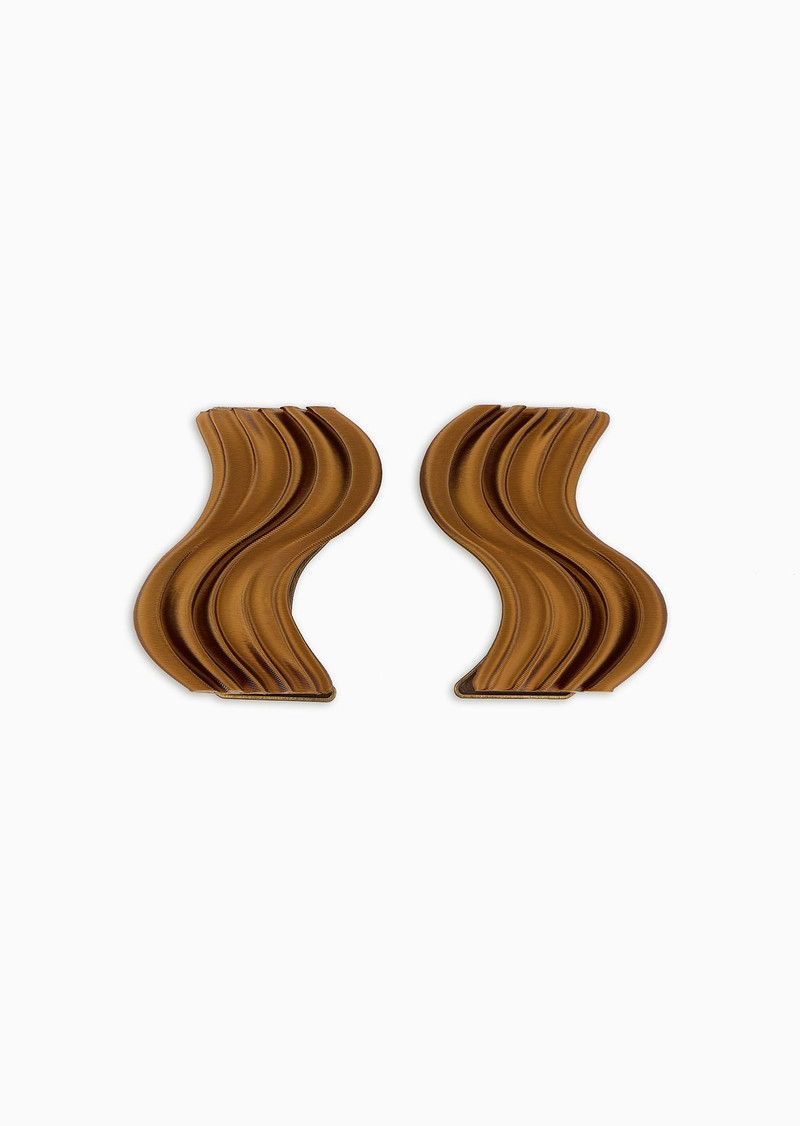 Clip earrings with a wave-effect motif 1