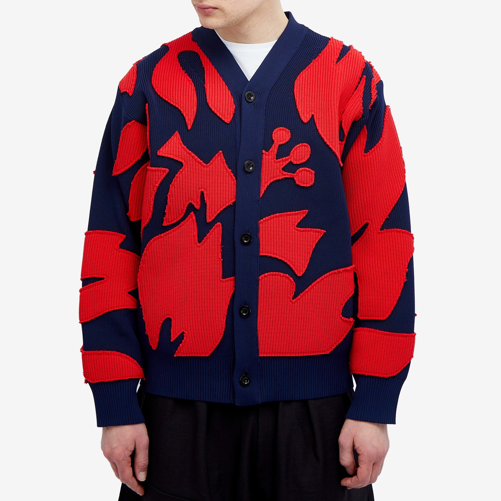 Sacai Floral Embroidered Patch Cardigan - 2