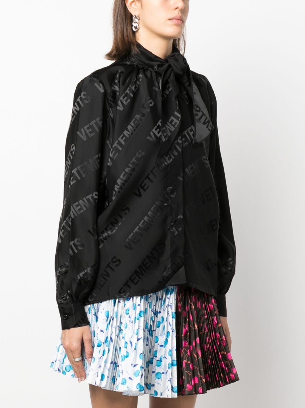 logo-jacquard button-up shirt - 3