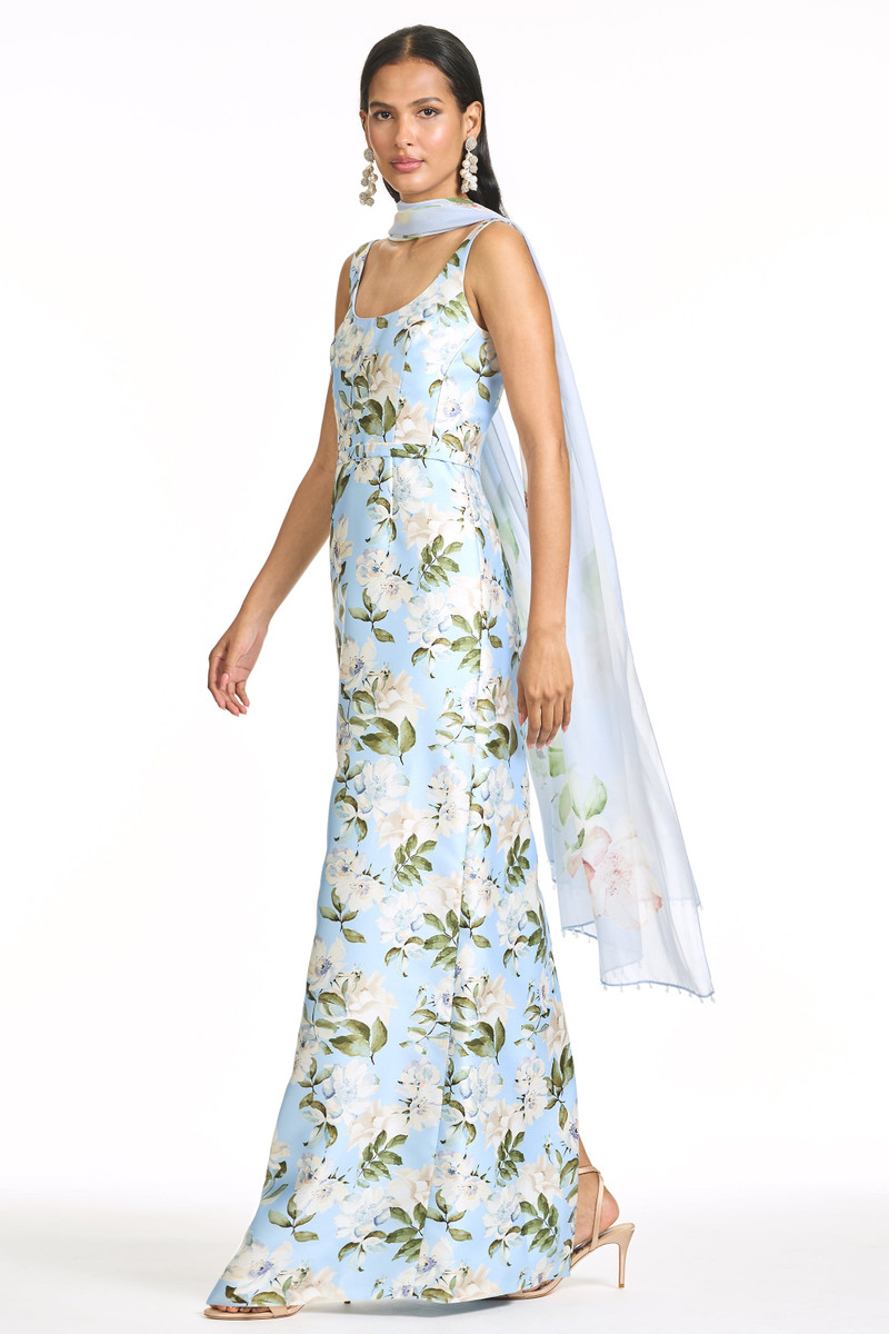 SACHIN & BABI EMBELLISHED LANA GOWN - SKY CAMELLIA outlook