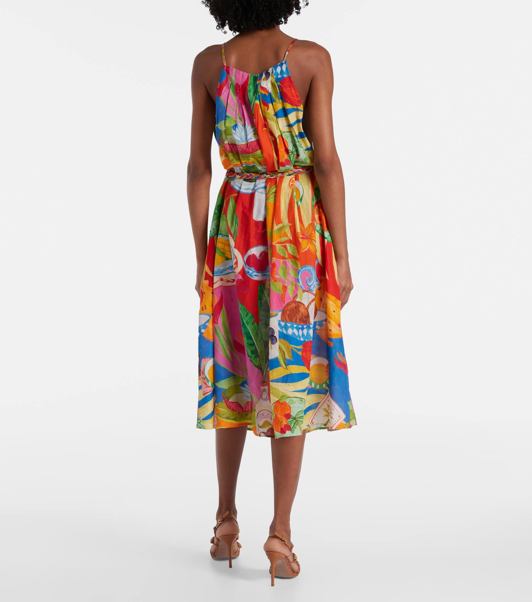 Printed cotton midi dress - 3