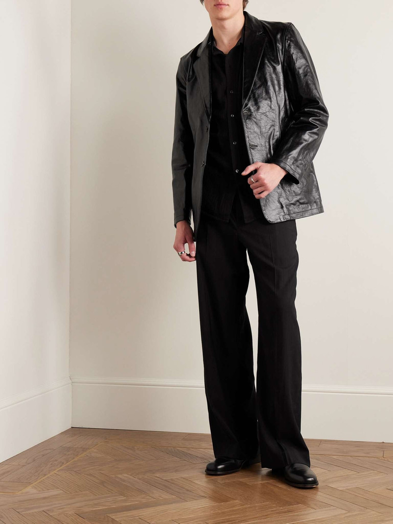 Our Legacy Opening Slim-Fit Crinkled-Leather Blazer outlook