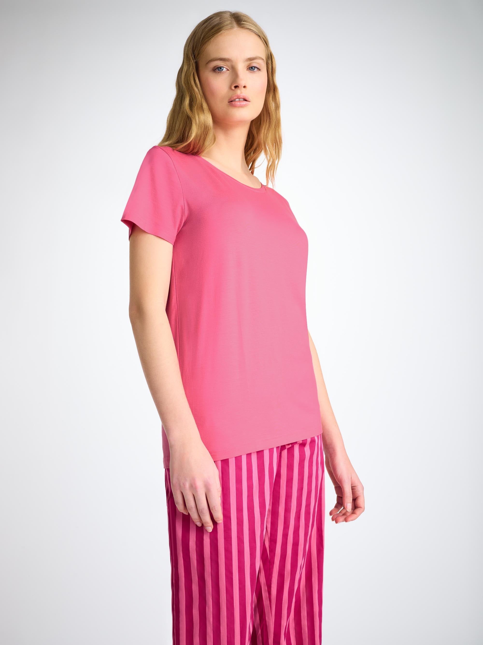 Women's T-Shirt Lara Micro Modal Stretch Flamingo Pink - 2