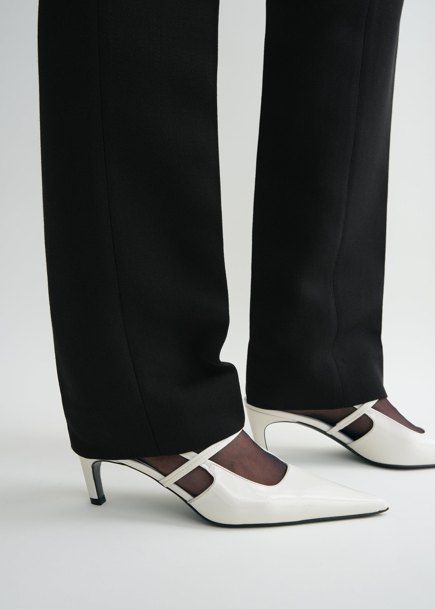 Sharp patent-leather slingbacks off white - 3