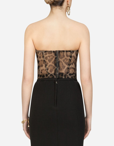 Dolce & Gabbana Leopard-print tulle bustier outlook