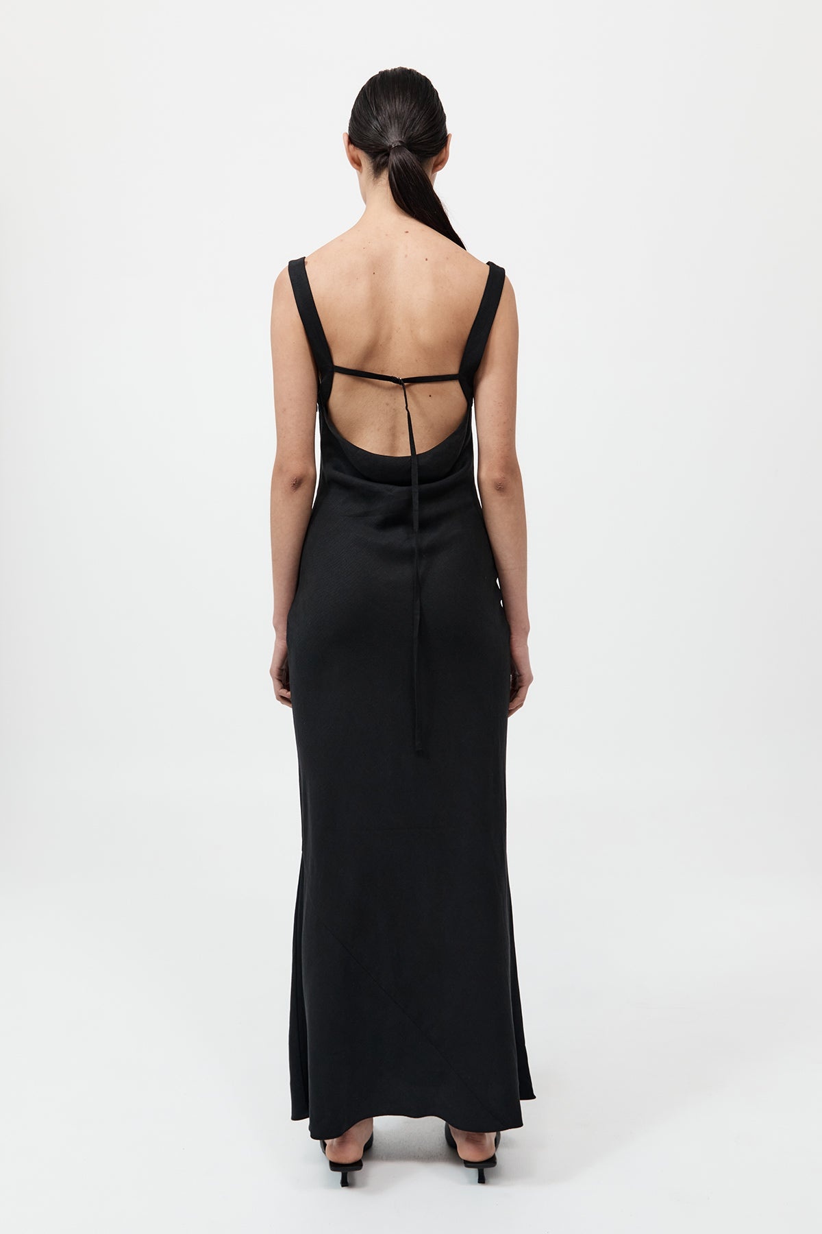 Double Drape Dress - Black - 4