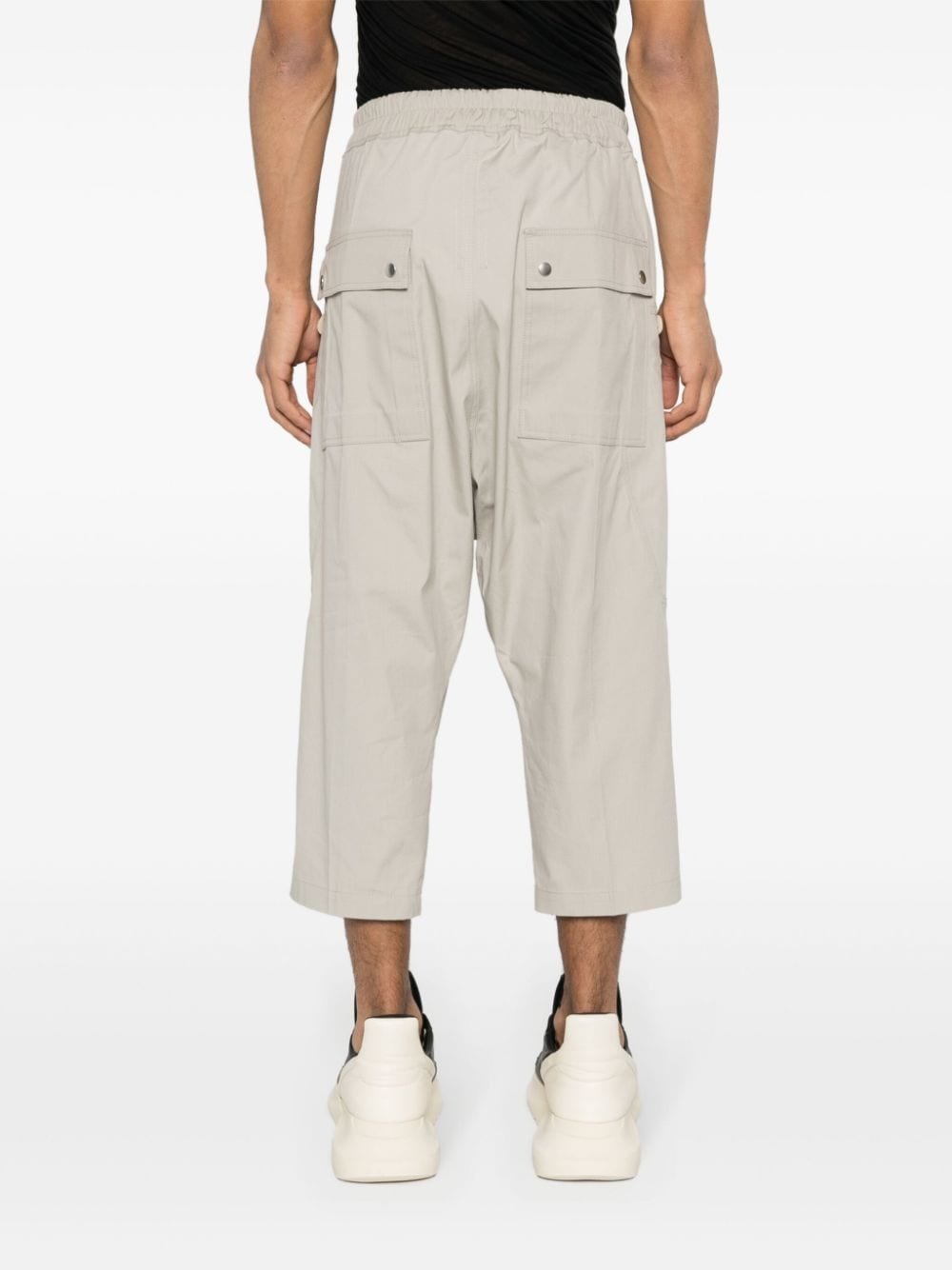 drawstring-fastening cropped trousers - 4