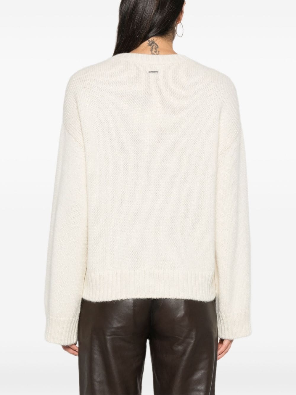 ribbed crew-neck jumper - 4