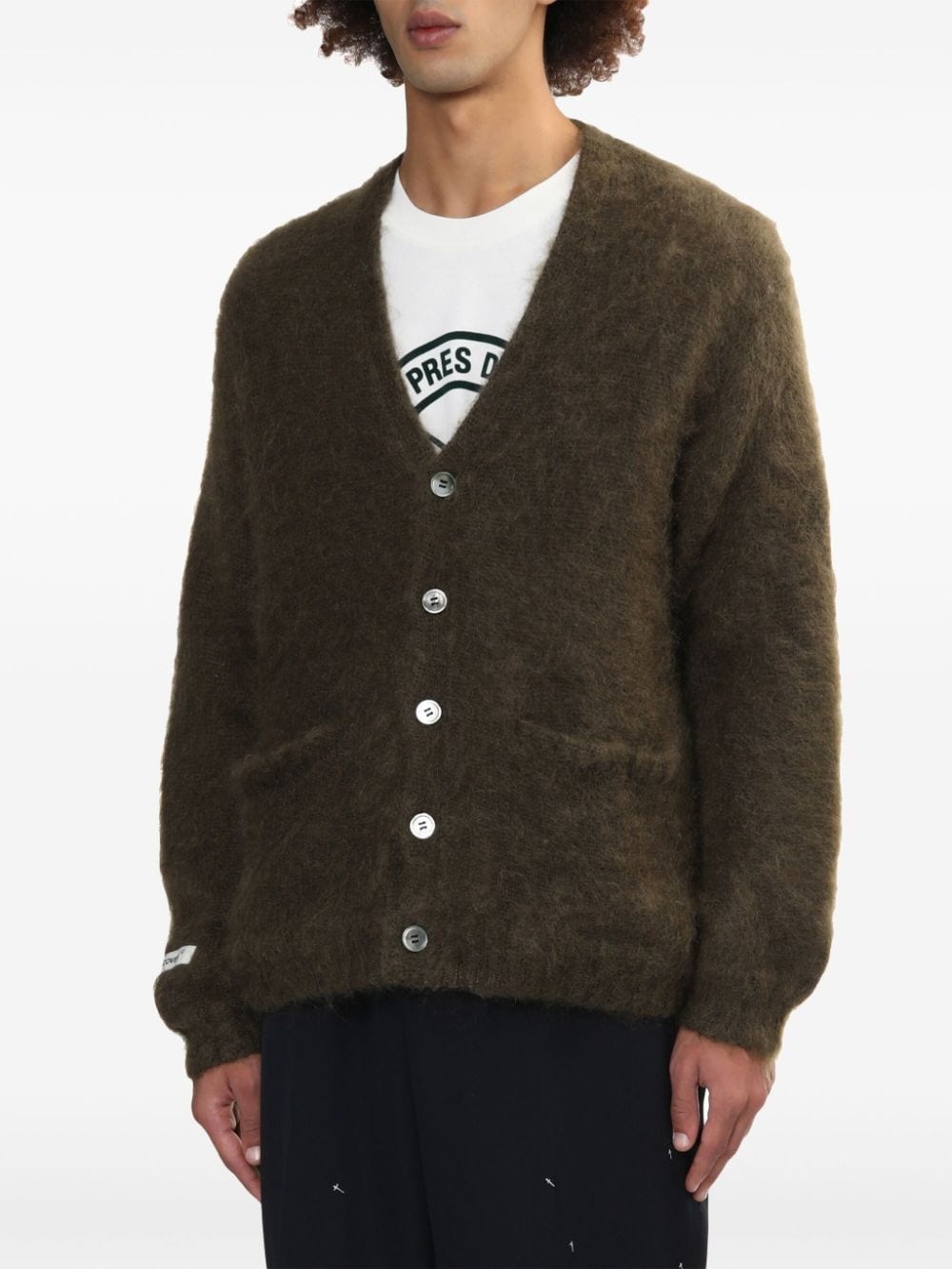 brushed-finish cardigan - 3