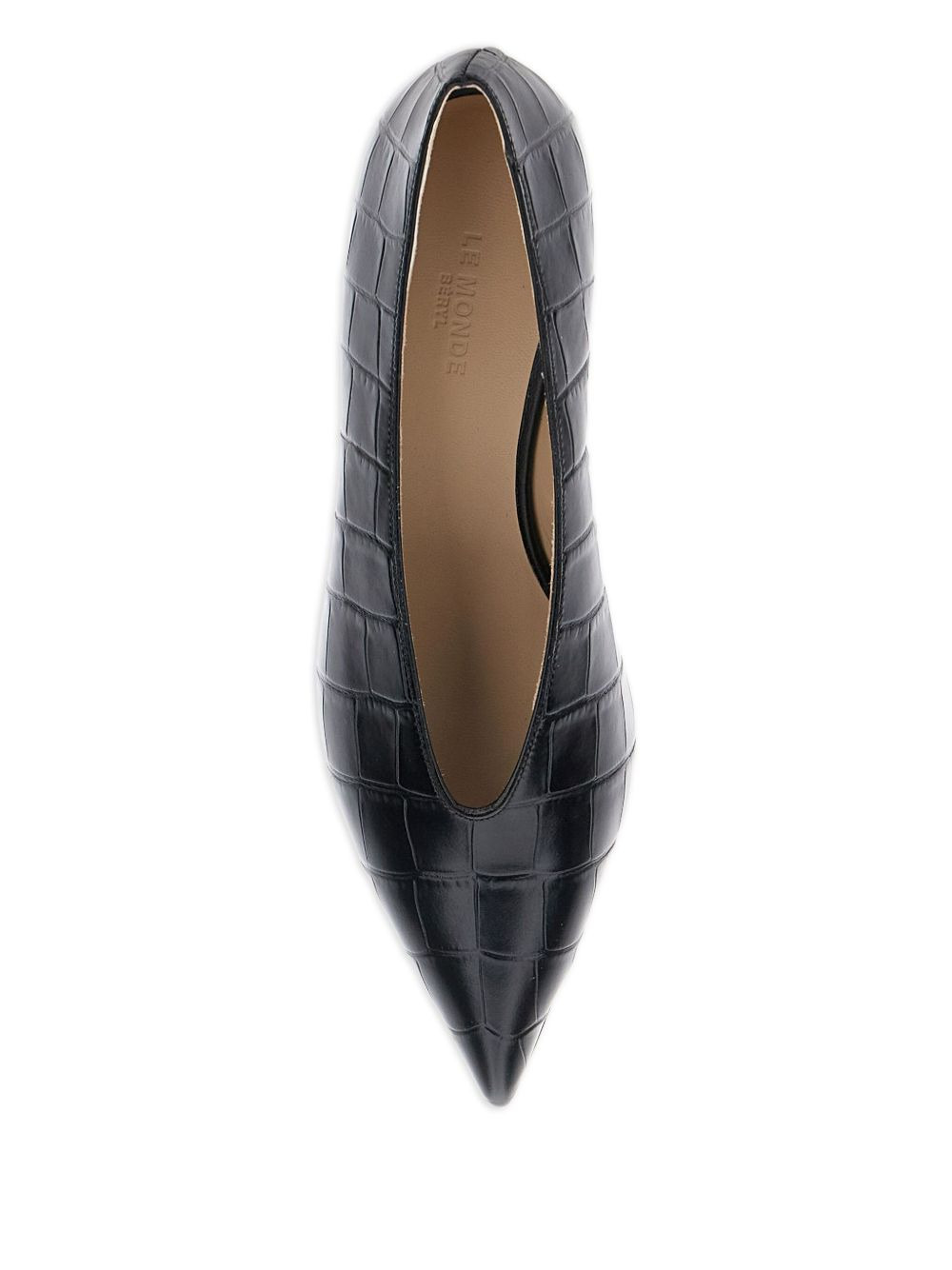 40mm Babouche crocodile-effect pumps - 3