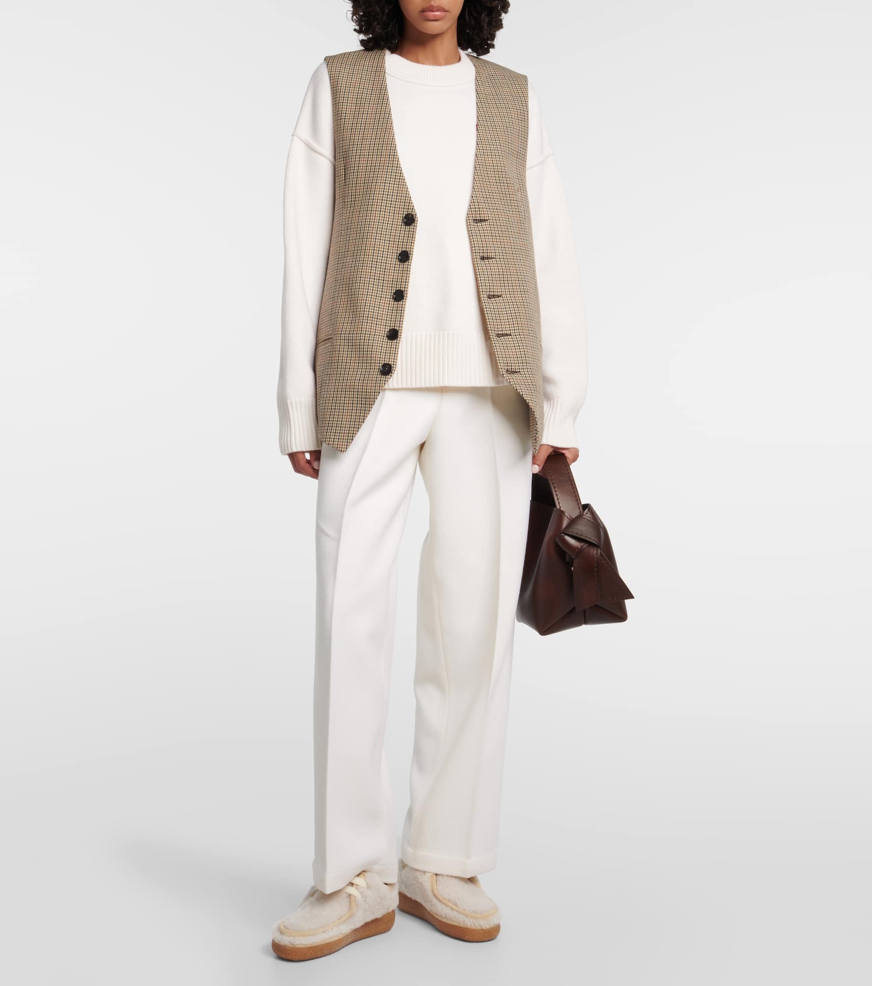 Lace-up shearling loafers - 2
