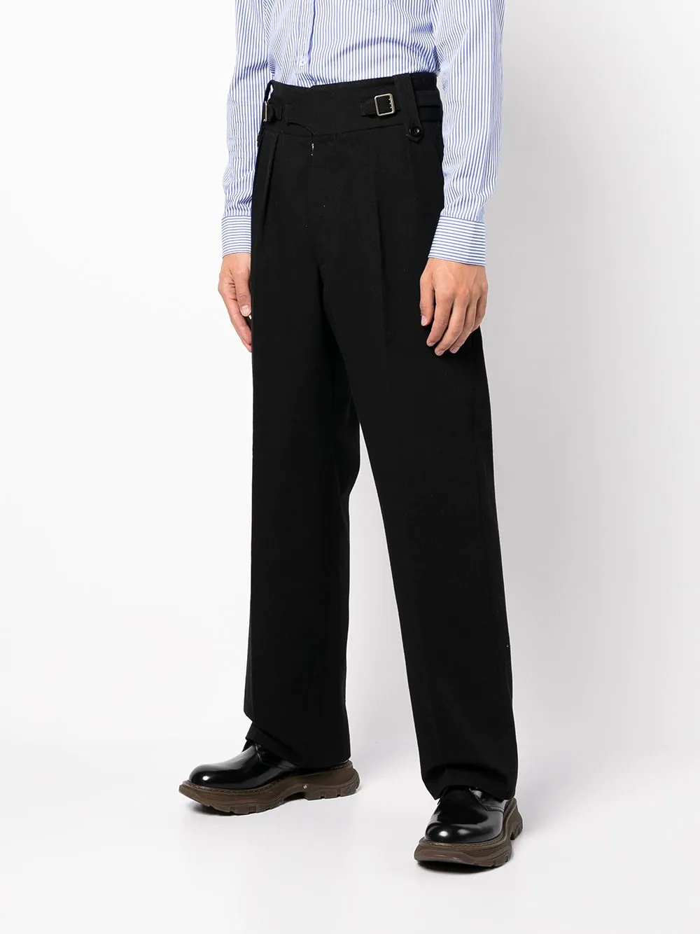 high-waisted straight-leg trousers - 3