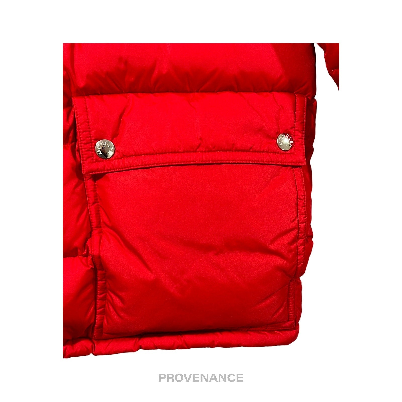 Moncler Brel Down Puffer Bomber Jacket Coat - Red 3 L - 12