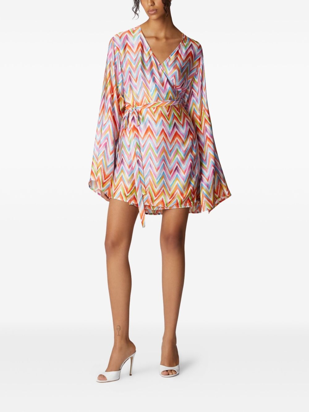 zigzag-pattern mini dress - 2