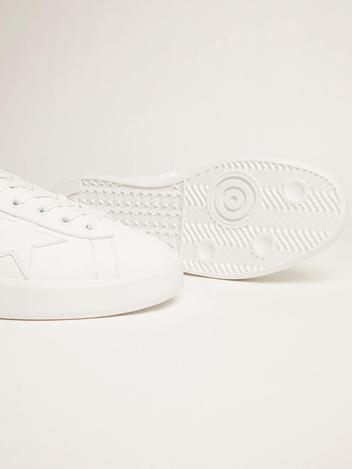 White Purestar sneakers with fluorescent orange heel tab - 3