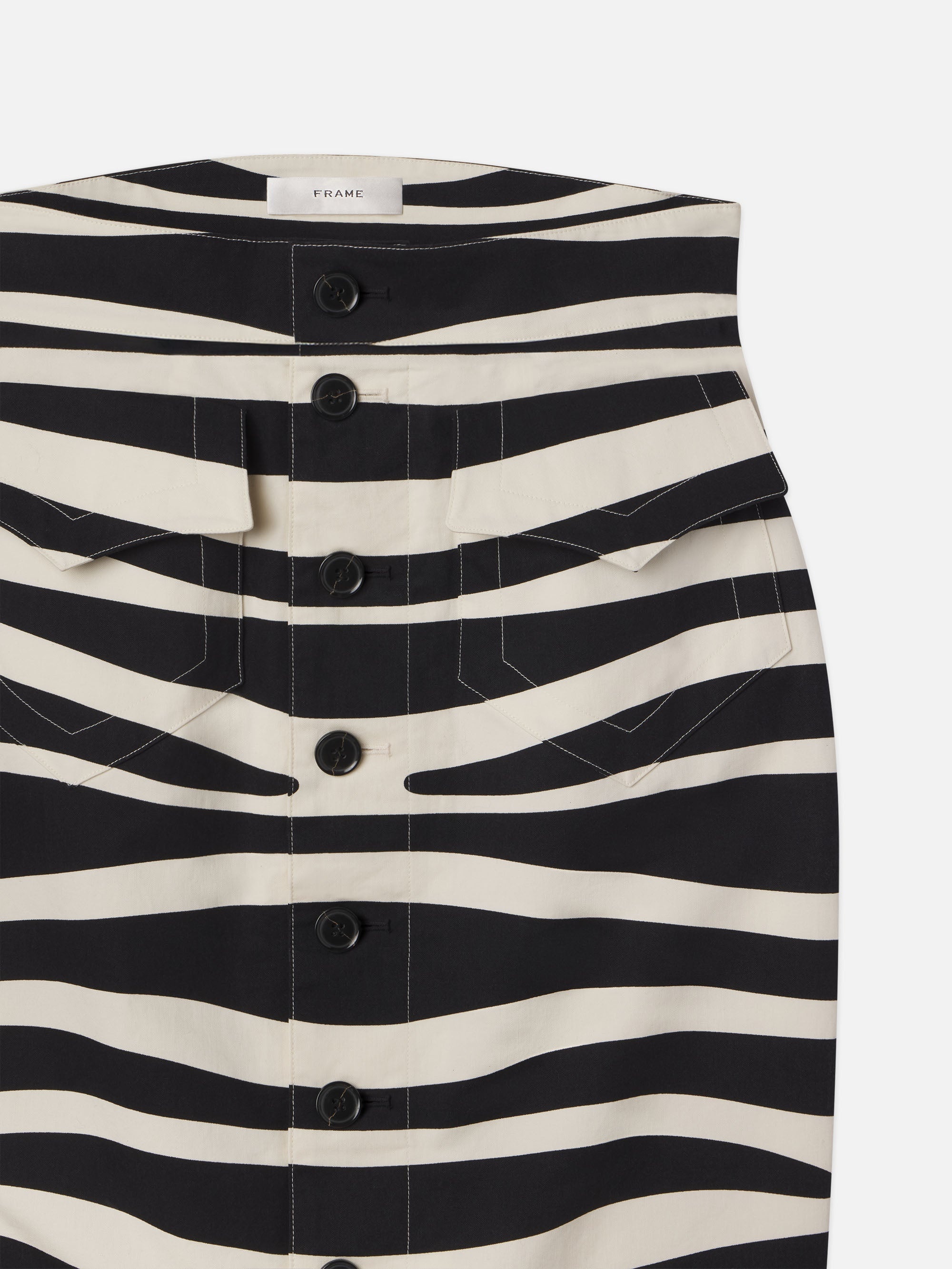 Button Front Skirt in Black Multi - 2