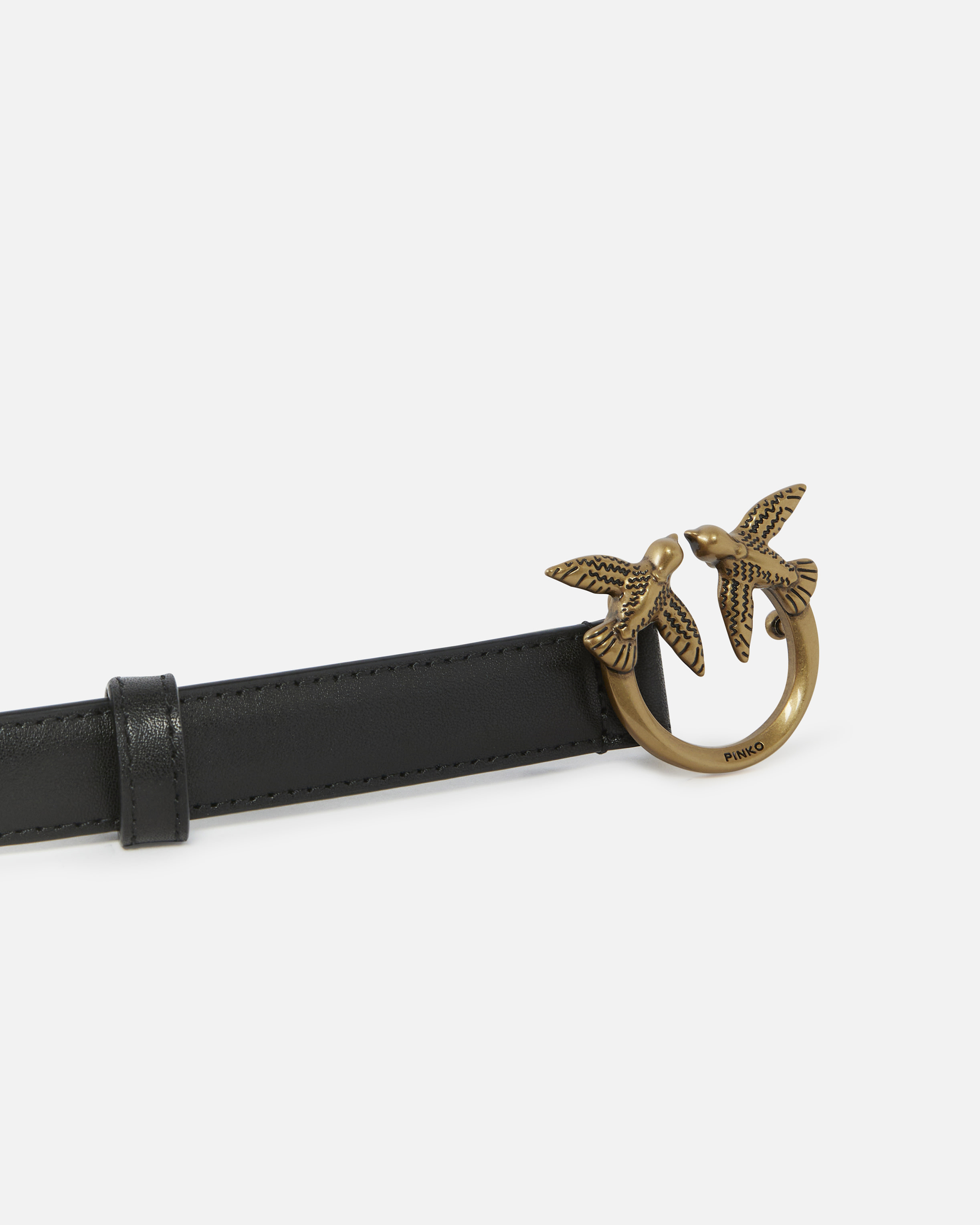 LOVE BIRDS THIN LEATHER BELT 2CM - 5