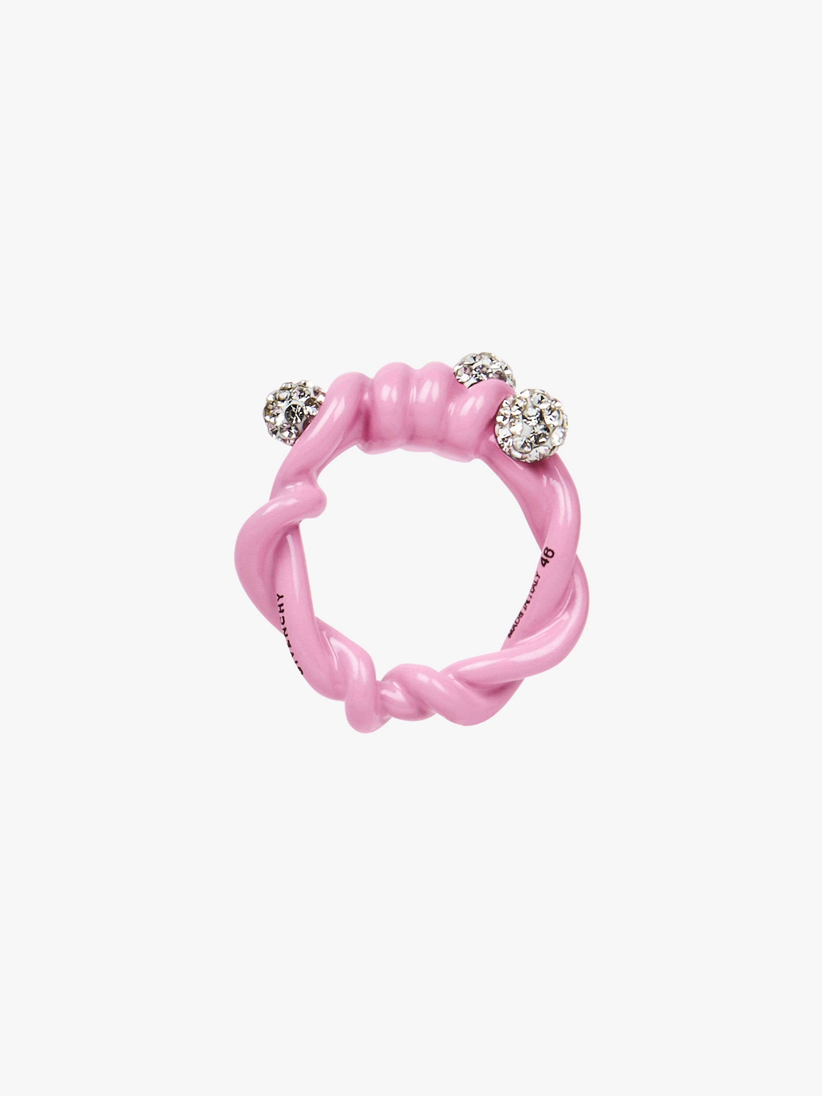 TWISTED RING IN METAL WITH CRYSTALS - 1