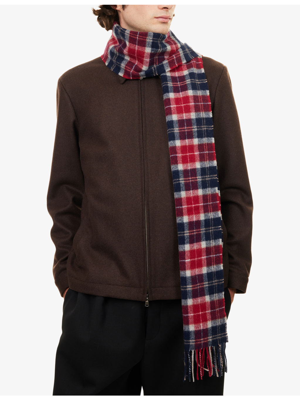 Tartan-Print Lambswool Scarf - 2