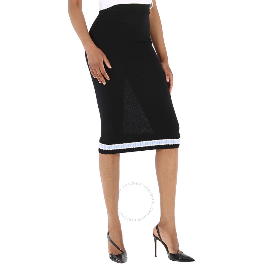 Burberry Ladies Black High-Waist Wool Skirt - 4