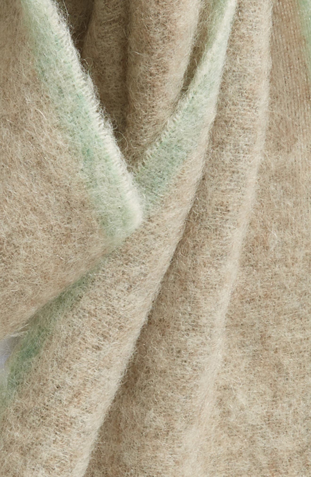 Acne Studios Alpaca, Wool & Mohair Blend Fringe Scarf in Beige/Grey at Nordstrom - 3
