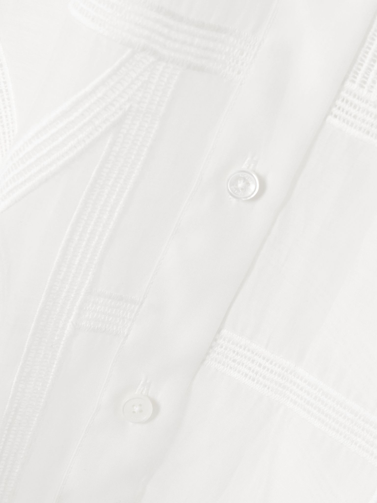 Embroidered organic cotton and silk-blend voile shirt White - 5