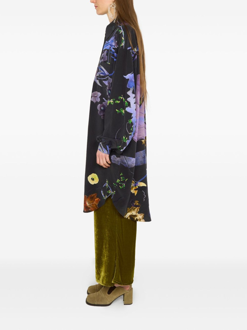 ANNTIAN floral-print silk shirt outlook