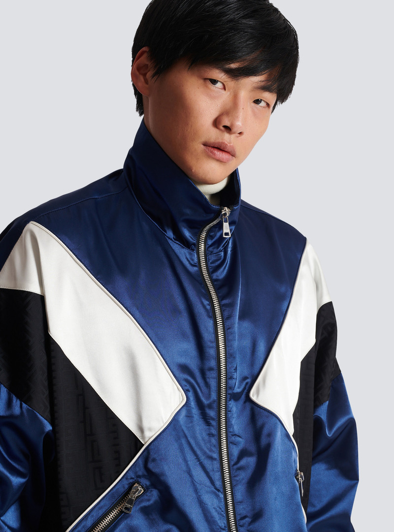 Monogrammed satin jacket 7