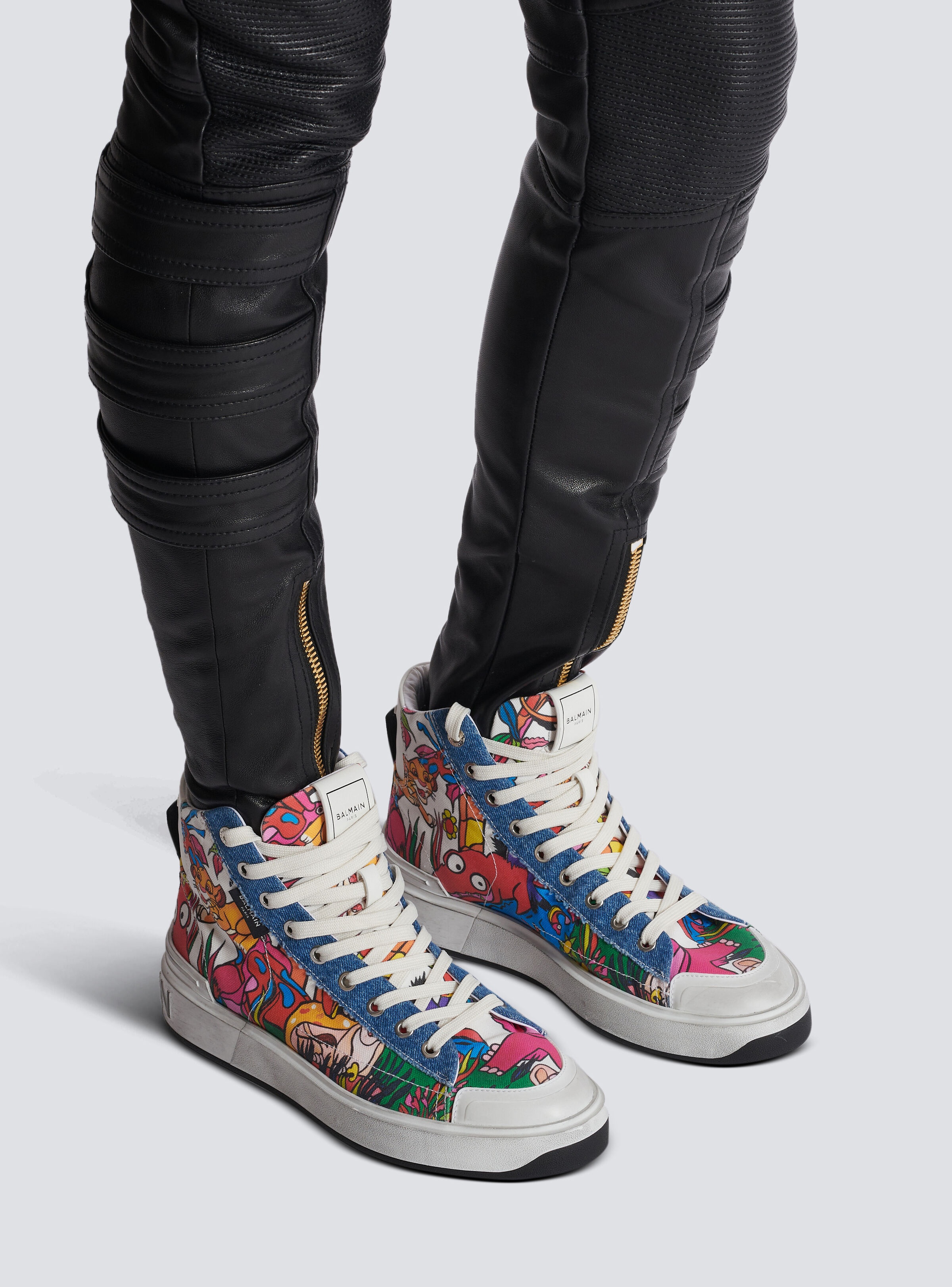 Disney x Balmain: The Lion King - B-Court High Top trainers with Enfant Précoce print - 9