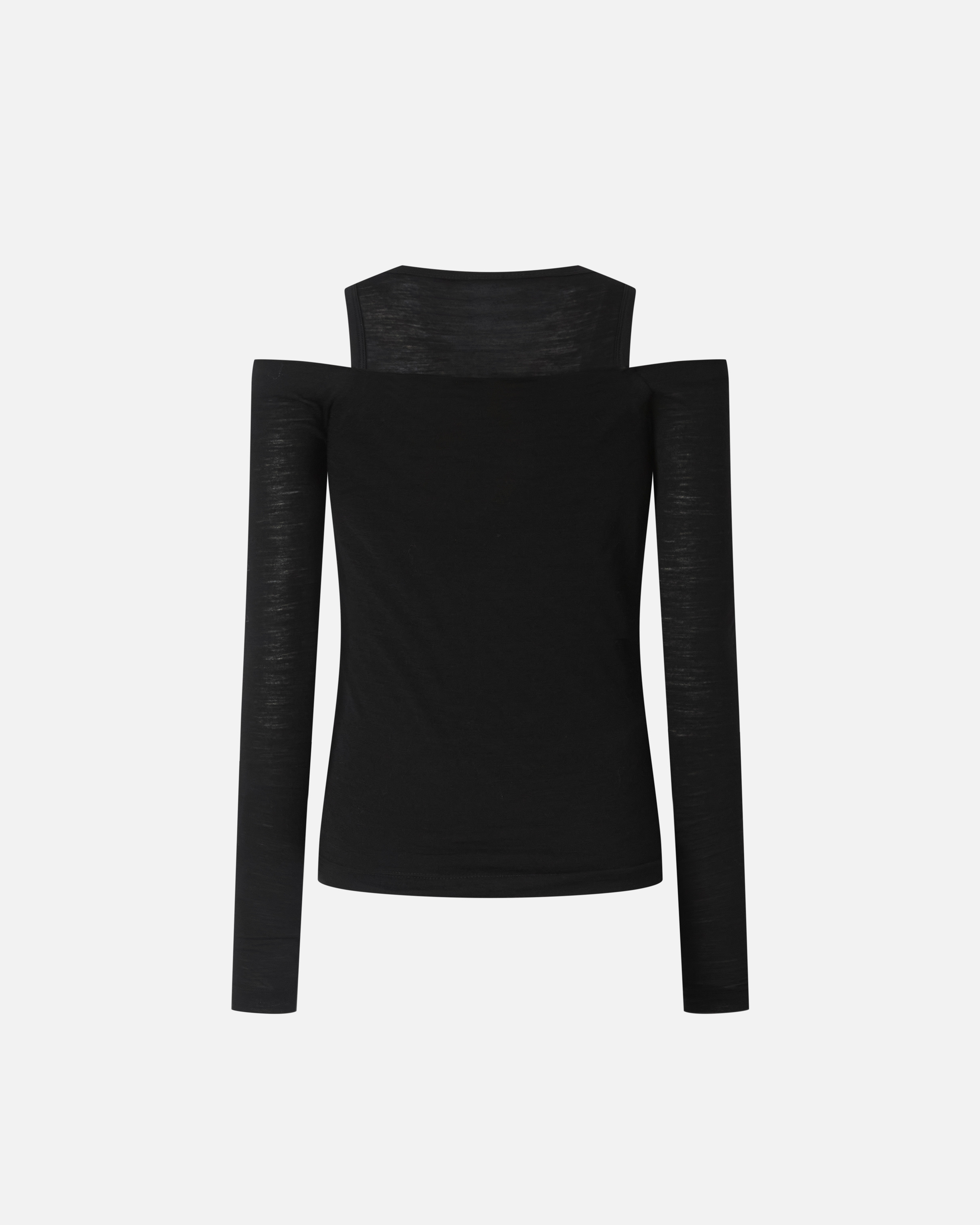 OFF-THE-SHOULDER WOOL BLEND JERSEY TOP - 6