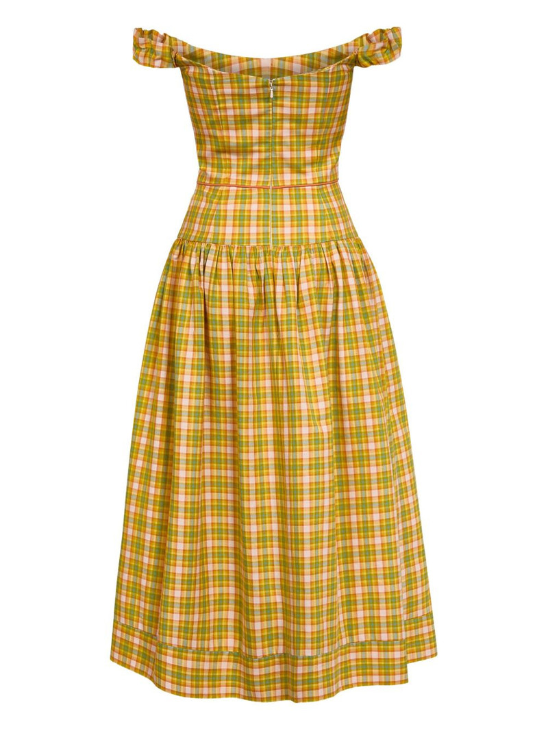 markarian Giorgia midi ruffled plaid dress outlook