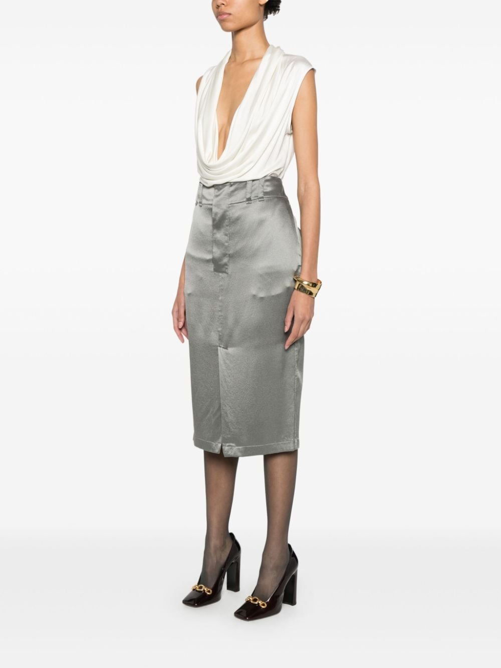 silk midi skirt - 3