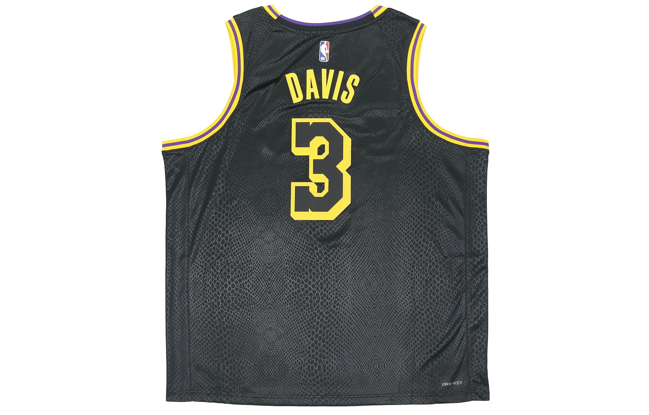 Men's Nike SW Fan Edition Lakers Davis No. 3 Casual Sports Basketball Jersey/Vest Black DJ1433-010 - 2