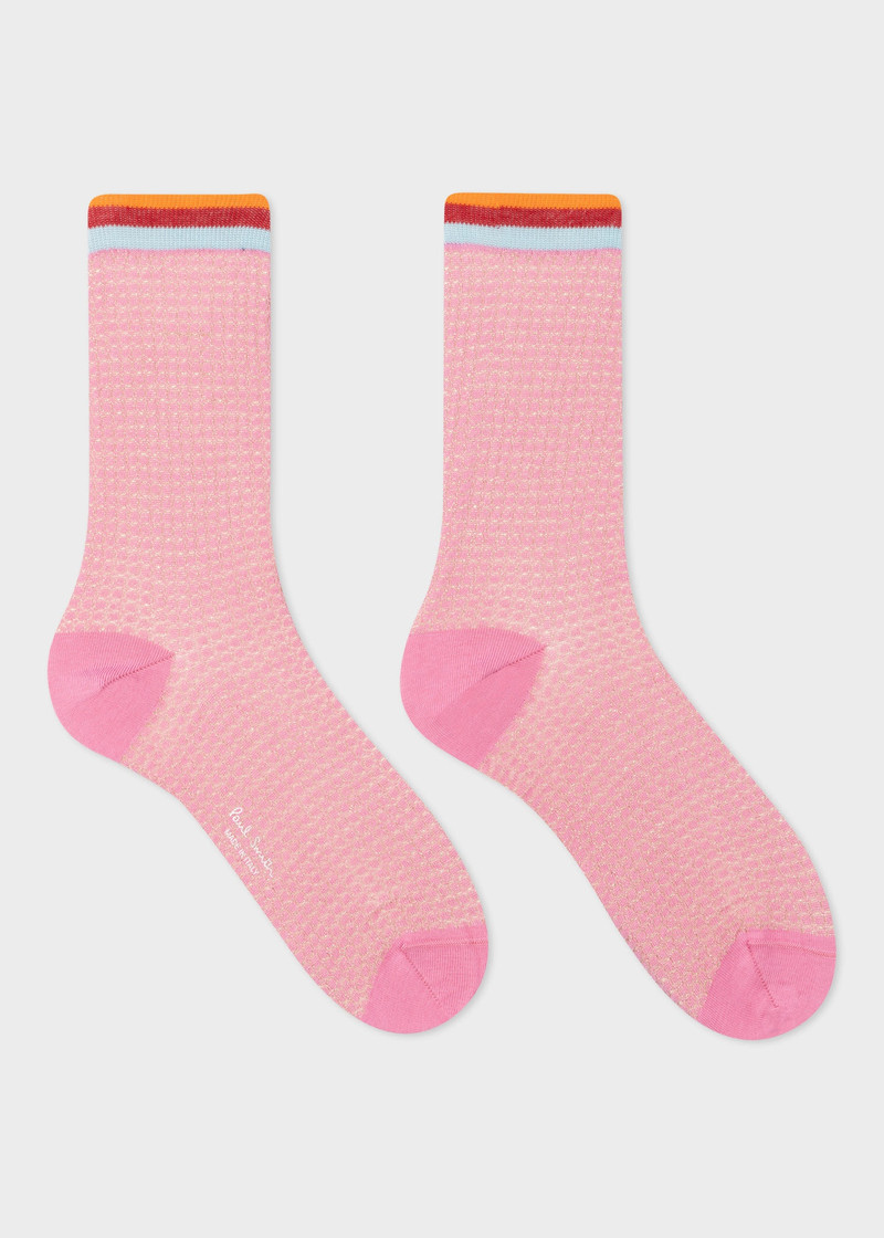 Paul Smith Pink Cotton-Blend Glitter Socks outlook