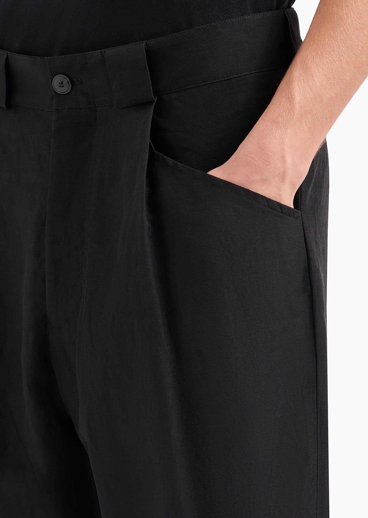 Viscose and linen canvas single-darted trousers - 5