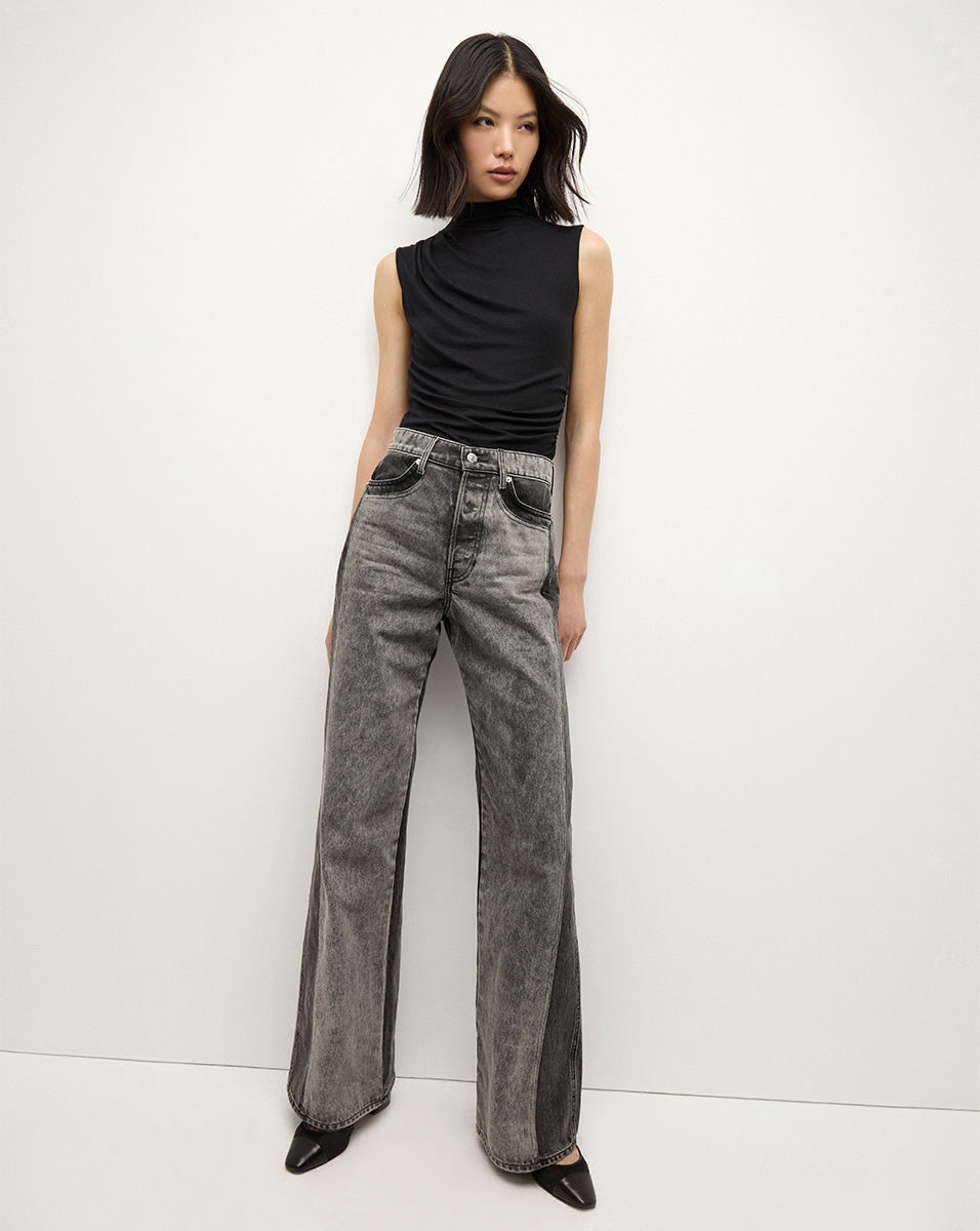 TAYLOR TWO-TONE WIDE-LEG JEAN - 2