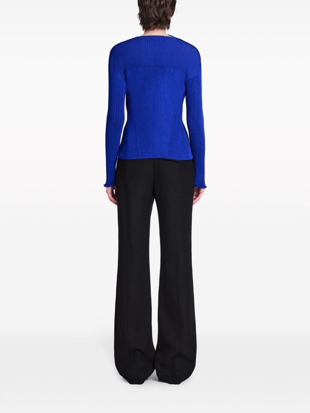 mock-neck ribbed sweatshirt - 4
