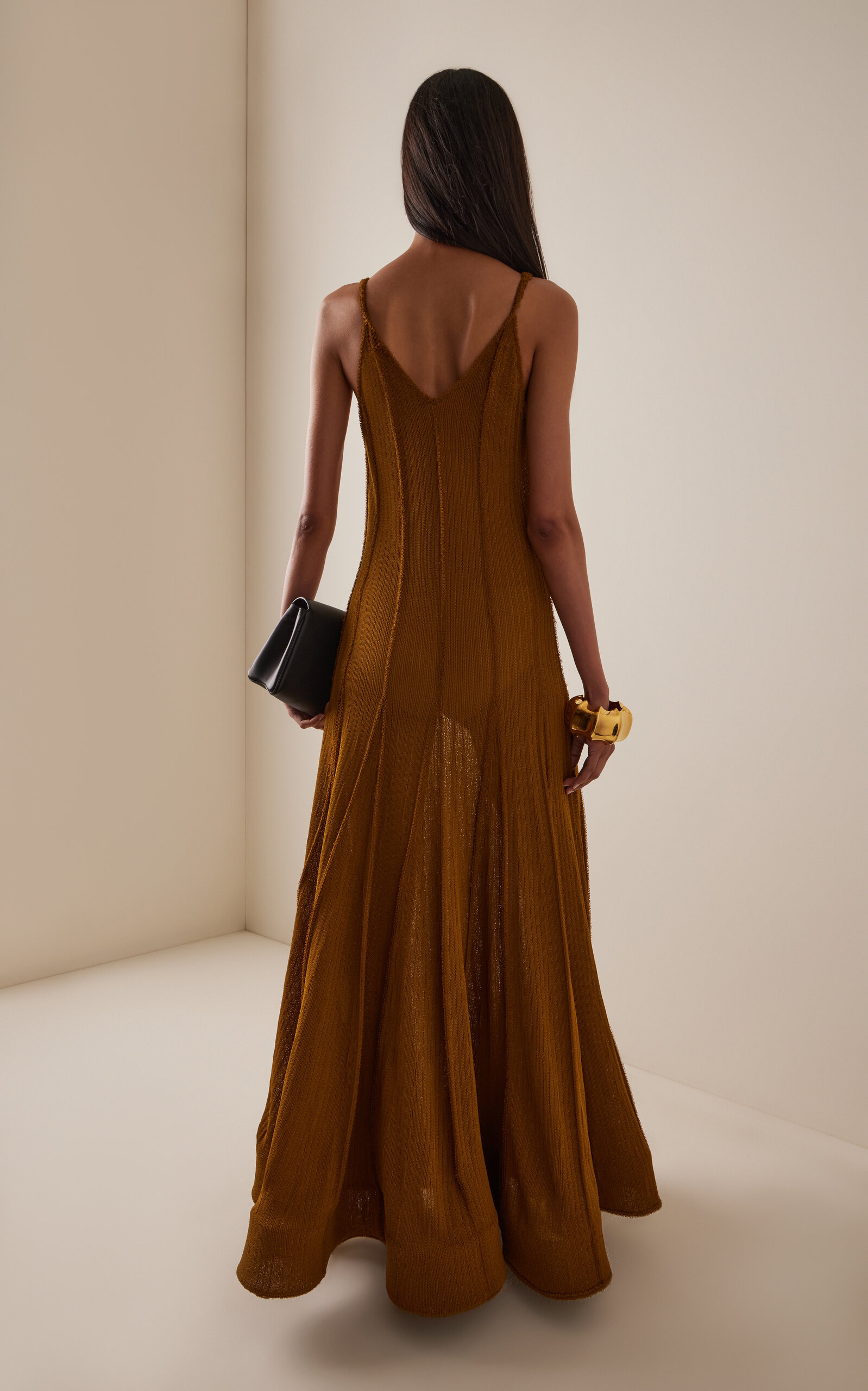 Tavia Fringe Knitted Midi Dress olive - 4