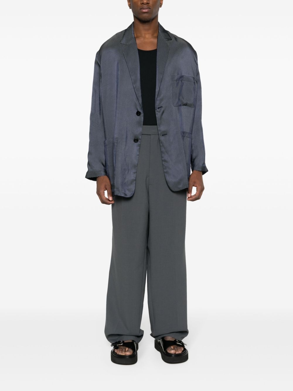patterned-jacquard shirt jacket - 2