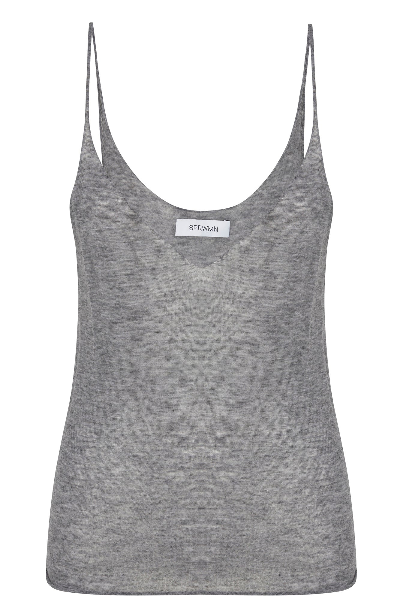 GREY TISSUE CASHMERE TANK - 5