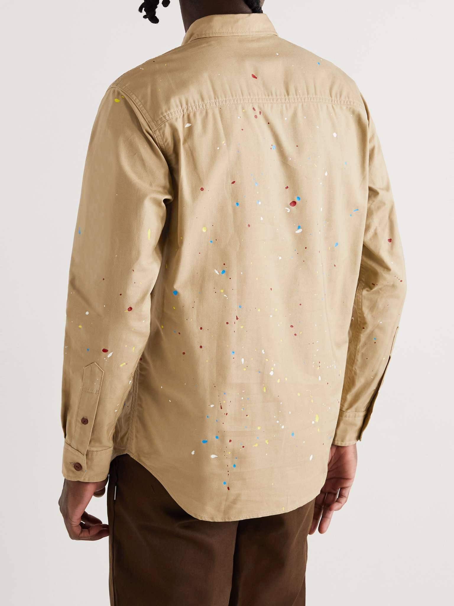 Paint-Splattered Cotton-Canvas Overshirt - 4