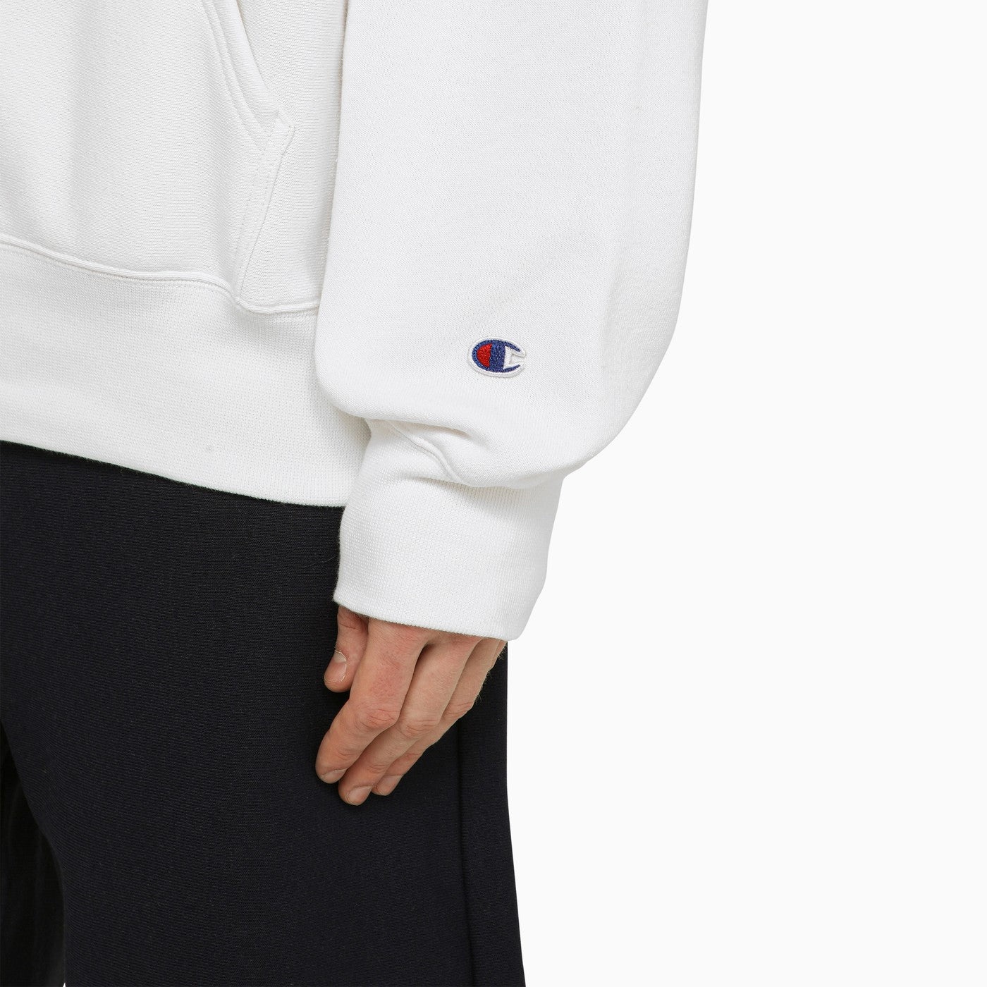 Champion White Cotton Blend Hoodie - 4