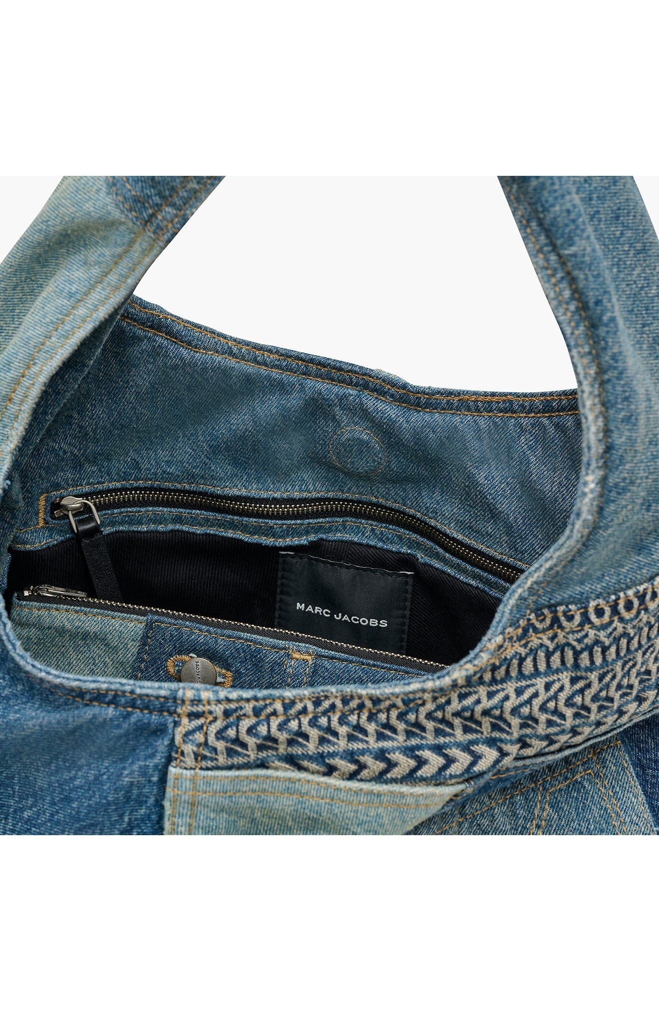 Marc Jacobs The Sack Deconstructed Denim Shoulder Bag in Indigo Multi at Nordstrom - 6